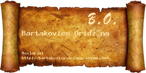 Bartakovics Oriána névjegykártya